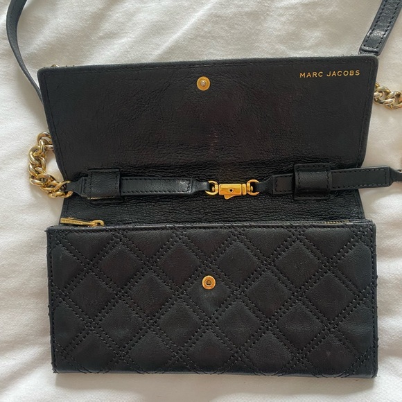 MARC JACOBS quilted black leather wallet on chain with gold hardware - Picture 6 of 7